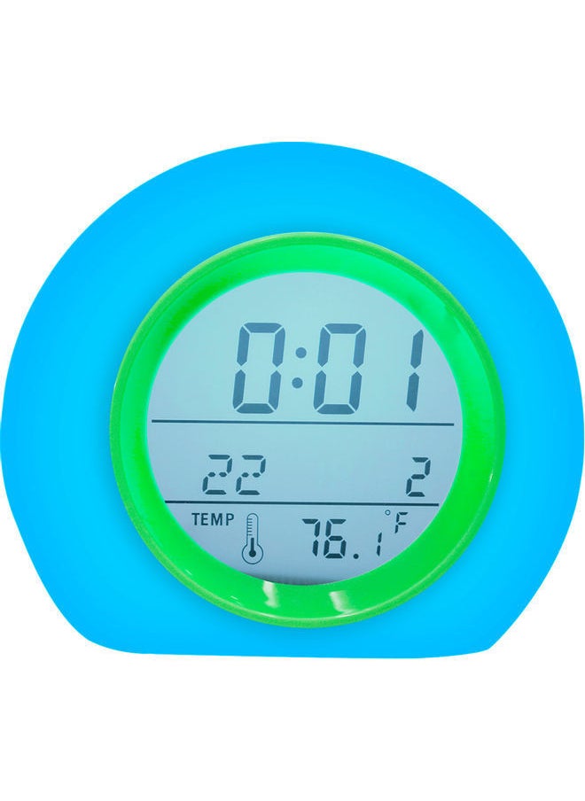 NIBEMINENT - Colour Changing LED Digital Alarm Clock Blue/White 15x12x13cm - Image 1