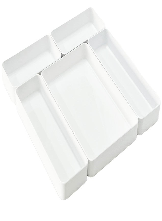 RAUVOLFIA Plastic Drawer Organizers Set, 3-Size Versatile Bathroom and Vanity Drawer Organizer Trays, Storage Bins for Makeup, Bedroom, Kitchen Gadgets Utensils and Office - Image 1