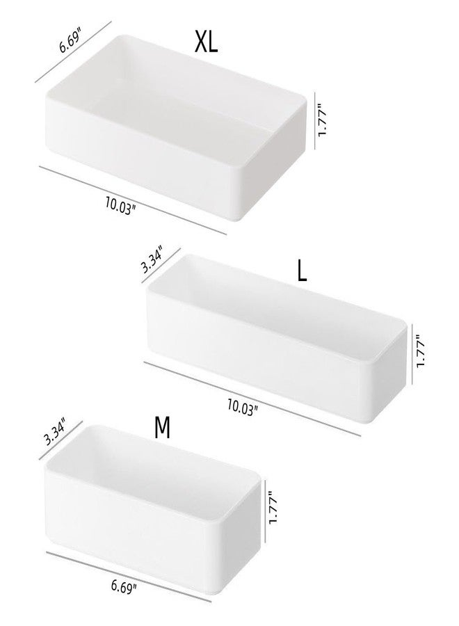 RAUVOLFIA Plastic Drawer Organizers Set, 3-Size Versatile Bathroom and Vanity Drawer Organizer Trays, Storage Bins for Makeup, Bedroom, Kitchen Gadgets Utensils and Office - Image 2