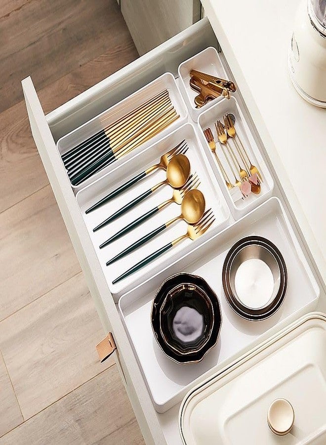 RAUVOLFIA Plastic Drawer Organizers Set, 3-Size Versatile Bathroom and Vanity Drawer Organizer Trays, Storage Bins for Makeup, Bedroom, Kitchen Gadgets Utensils and Office - Image 5