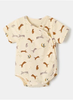 Loquat New Baby Sleeveless Pajamas Thin Baby Vest Pure Cotton Beige 
