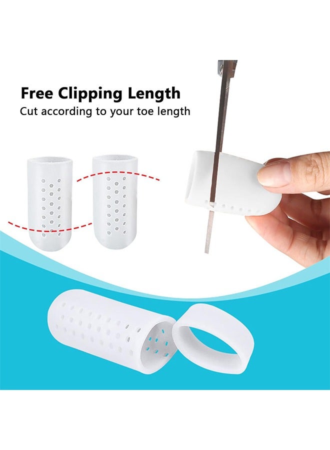 12Pcs 3 Sizes Gel Toe Protectors Breathable, Blister Toe Caps with Holes, Reusable Toe Covers Women Men for Hammer Toes, Toe Guards for Feet, Missing or Ingrown Toenails (White) - Image 5