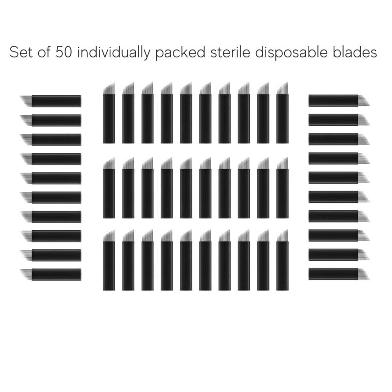 ibrow Microblading Needles, ibrow 50PCS 12CF Shape 0.18 MM Blade Needles For Manual Pen Pigment Use Eyebrow Tattoo Permanent Makeup Products Supplies (12 Pins) - Image 2