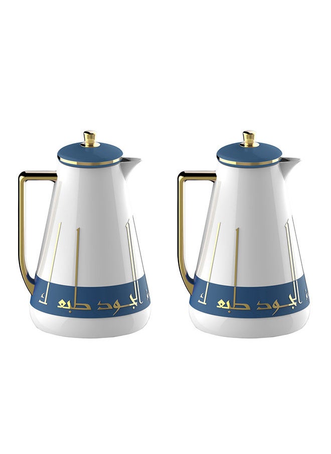 Alsaif 2-Piece Jood Coffee And Tea Vacuum Flask Set 1.0/1.0 Liter Dark Blue  - Image 1