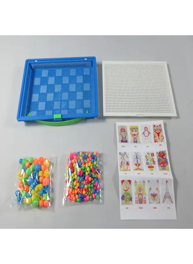 296 PCS Mushroom Nail Puzzle Counting Peg Board Mosaic Pegboard Portable Table Game - Image 1