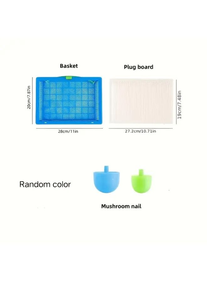 296 PCS Mushroom Nail Puzzle Counting Peg Board Mosaic Pegboard Portable Table Game - Image 2