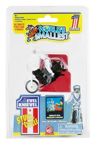 Super Impulse World's Smallest Evel Knievel Miniature Classic Wind Up Toy | Features Rider  Stunt Cycle  and Energizer Launcher | Action Figure | for Ages 8 and up - Image 3