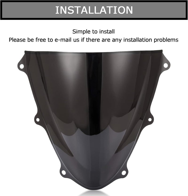 psler Windshield Windscreen Double Bubble for Suzuki GSXR600 GSXR750 K11 2011-2023 Black - Image 5