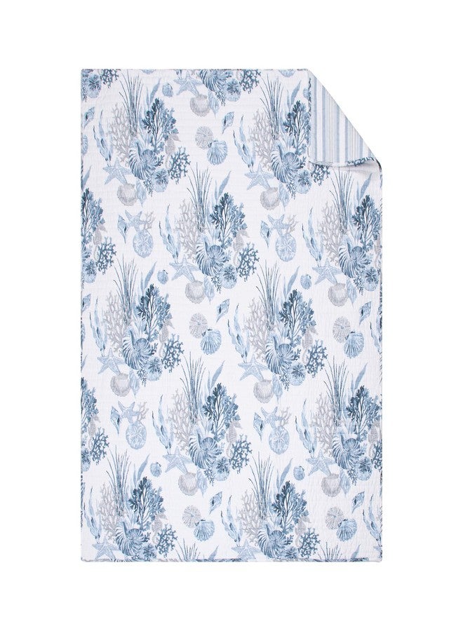 ليفتيكس هوم ليف تكس هوم - كورال لاندينغ - بطانية - ساحلية - أزرق داكن رمادي أبيض - بطانية (50 × 60 بوصة) - قطن - Image 5