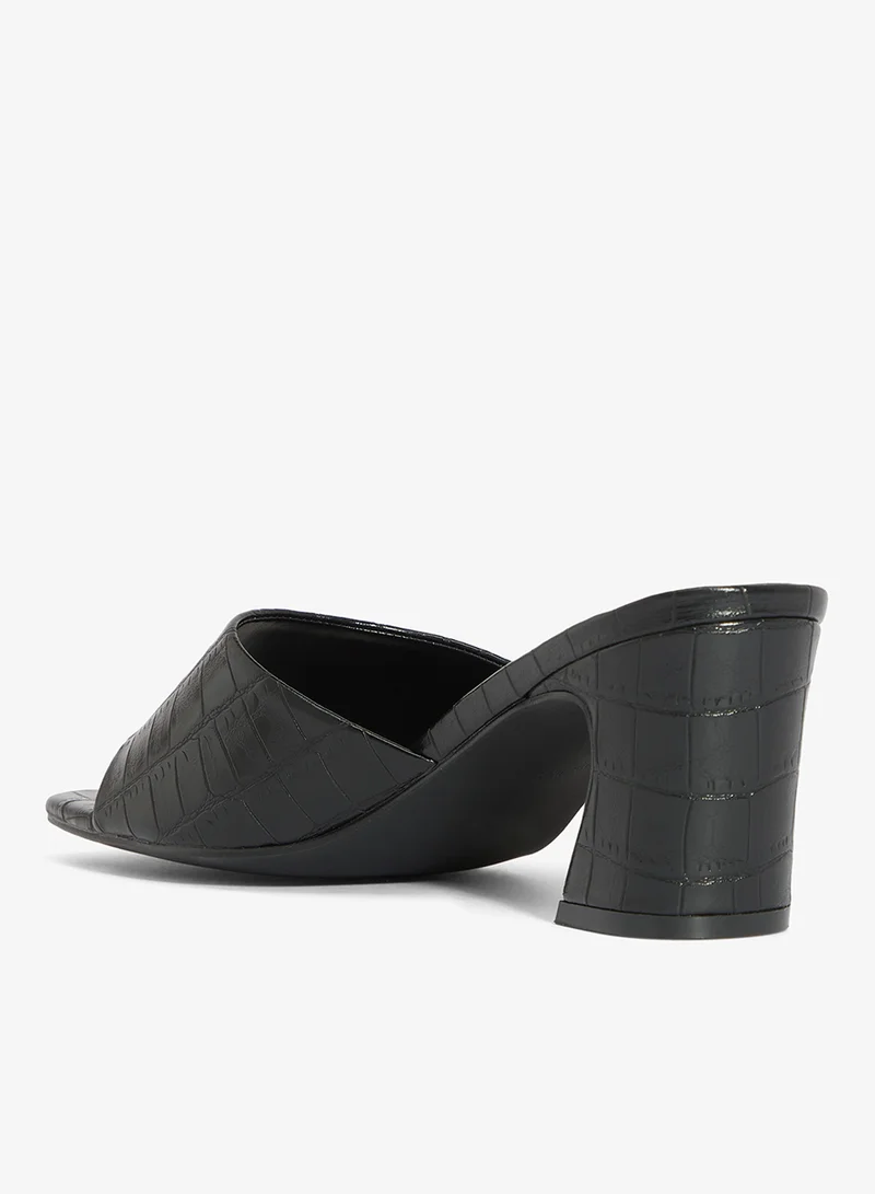 Raid BLACK CROC PU Saanvi Heeled Sandals for Women | Best Price UAE
