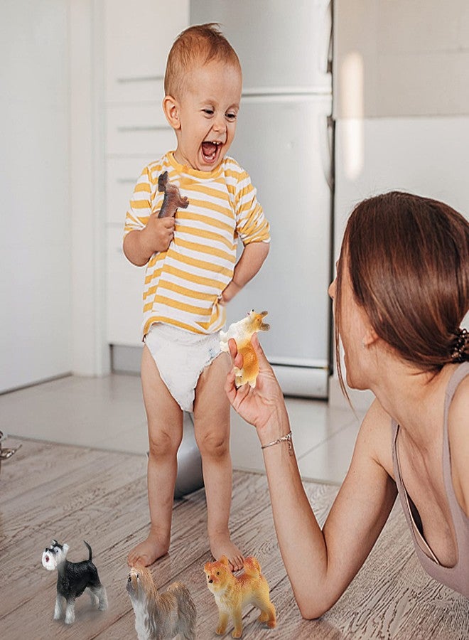 SIENON 12PCS Dog Figures Toy Set, Miniature Plastic Realistic Assorted Dollhouse Puppy Animals for Kids Educational Preschool Learning Christmas Easter Eggs Birthday Party Favor Cake Topper - Image 3