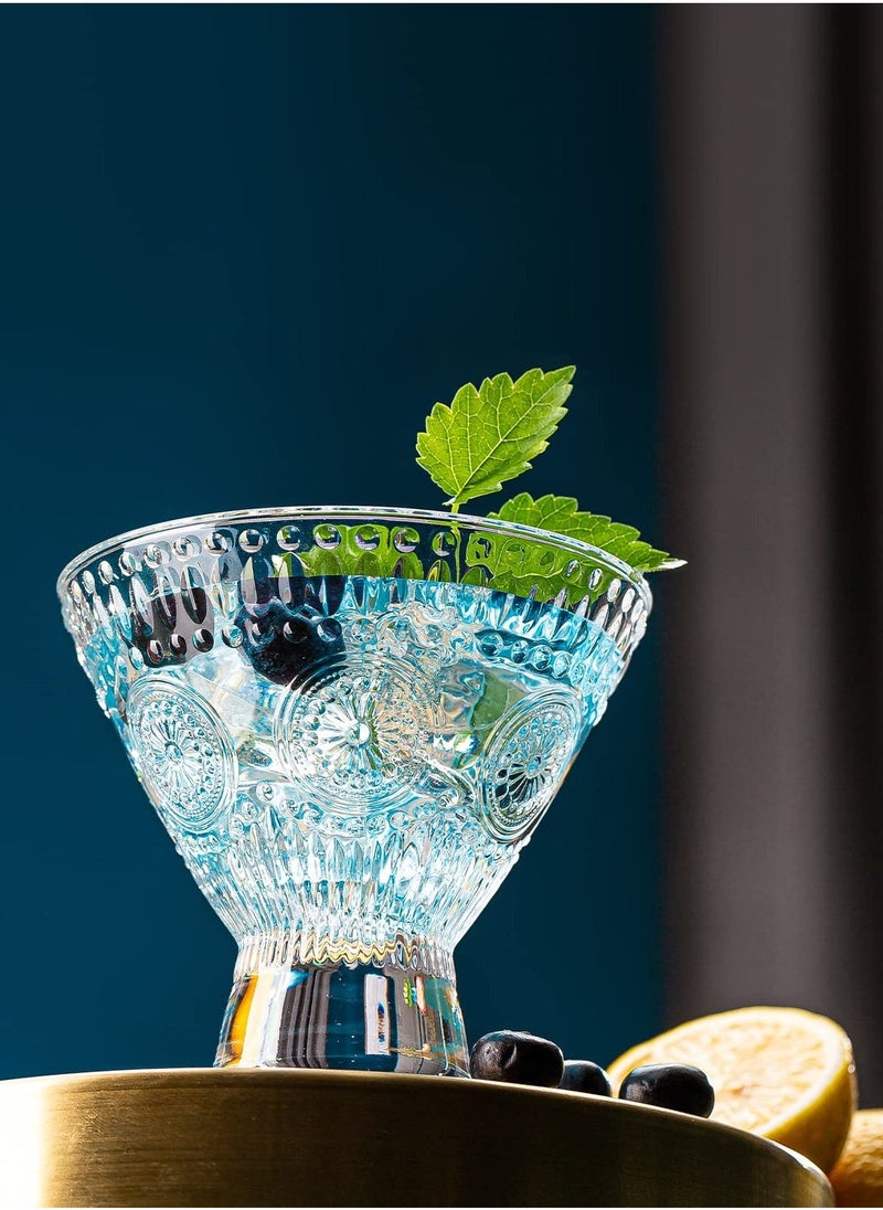 Generic Stemless Martini Glasses, 3 Pcs Vintage Cocktail Glasses, Martini Glassware, Elegant Stemless Glassware, Crystal Margarita Glasses, for Dringking Ideal Gift  - Image 3