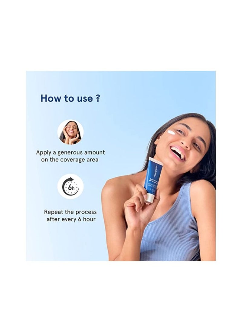 Be Bodywise Sunscreen Cream SPF 30  Ultra Lightweight  No White Cast  Broad Spectrum and Acne Safe  For Men and Women  50 ml