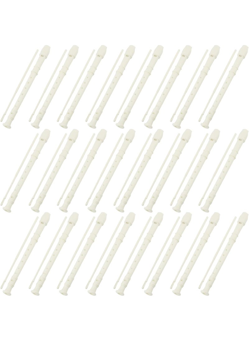 JAPCHET JAPCHET 24 Pack 12 Inch 8 Hole Soprano Recorders German Style Descant Soprano Recorder Plastic Descant Flute with Cleaning Rod  Storage Bag for Graduation Show Gift White  - Image 1