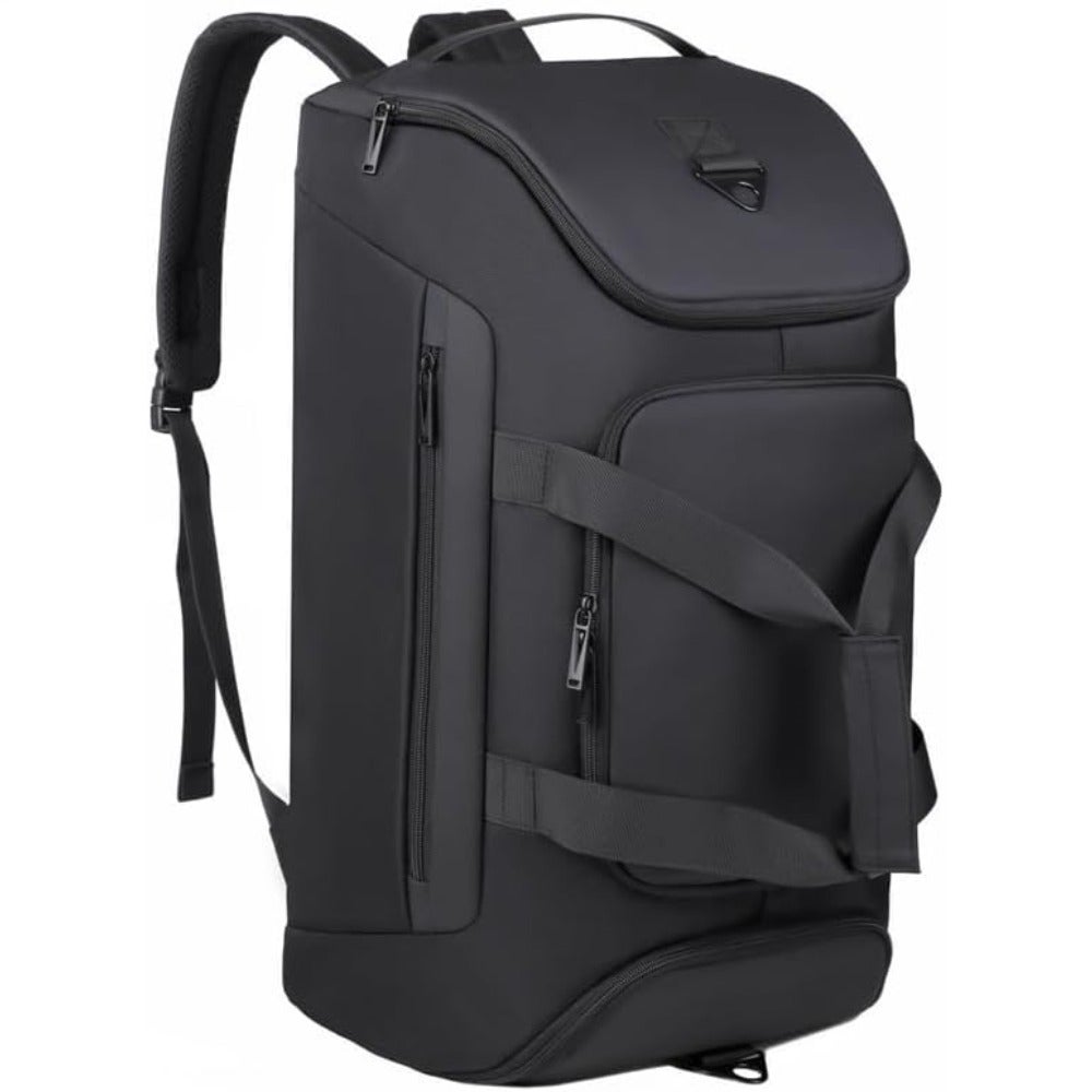 Sport Duffle Backpack Gym Bag with Dry Wet Pocket Shoes Compartment for Men Women Travel Weekender Overnight black