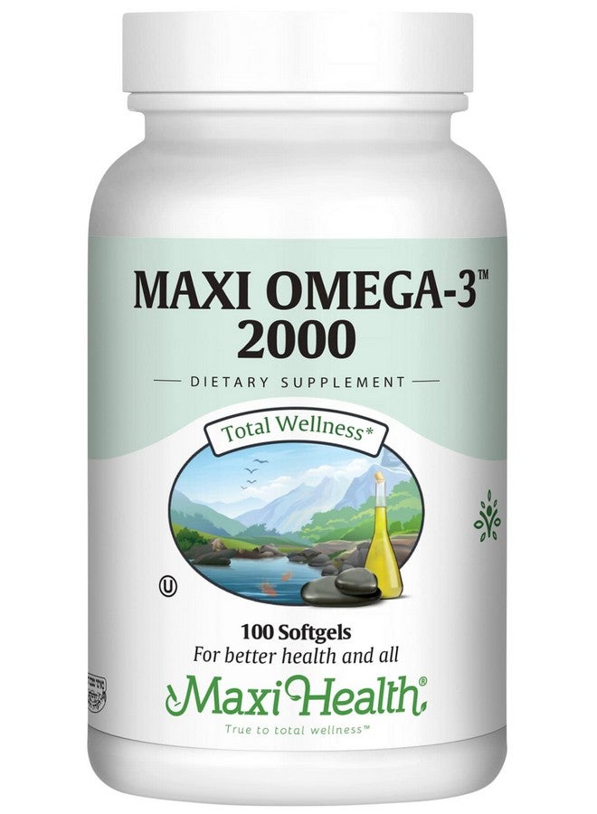 ماكسي هيلث زيت السمك أوميجا 3 - قوة ثلاثية 2000 ملغ مكملات زيت السمك الحلال - بدون طعم سمكي مكمل أوميجا 3 - زيت سمك بدون تجشؤ مكمل أحماض أوميجا 3 الدهنية مع EPA وDHA (100 كبسولة هلامية) - Image 1