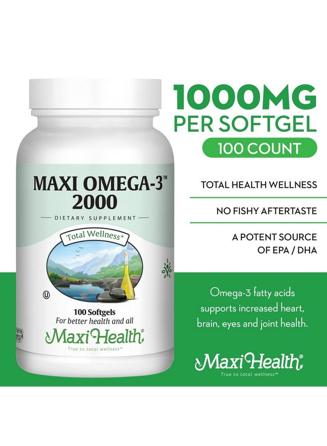 ماكسي هيلث زيت السمك أوميجا 3 - قوة ثلاثية 2000 ملغ مكملات زيت السمك الحلال - بدون طعم سمكي مكمل أوميجا 3 - زيت سمك بدون تجشؤ مكمل أحماض أوميجا 3 الدهنية مع EPA وDHA (100 كبسولة هلامية) - Image 2