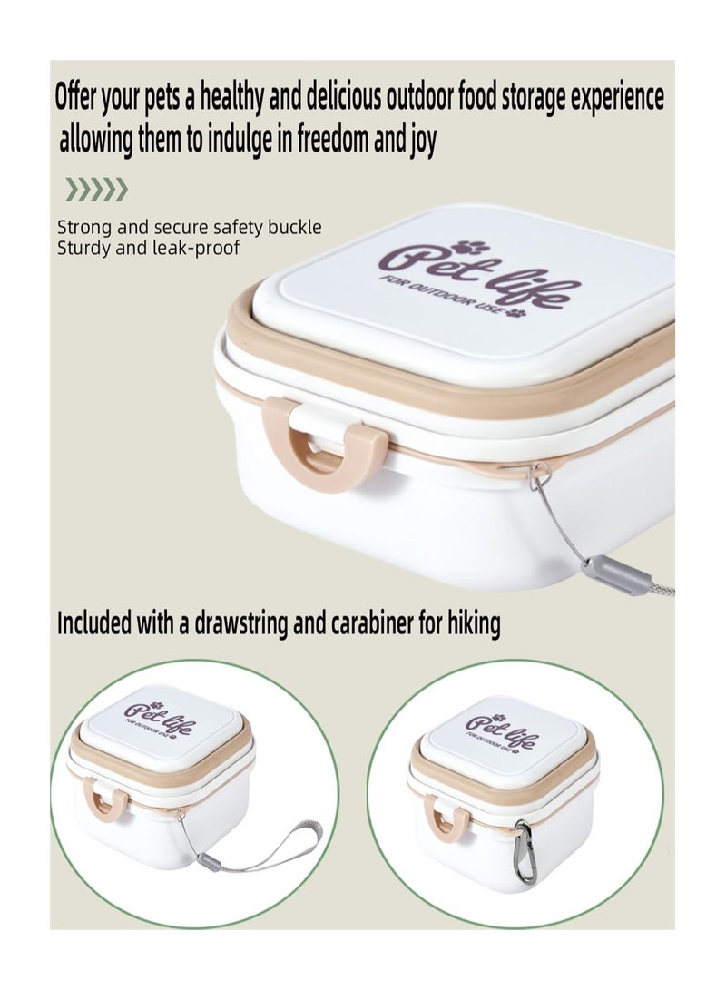 SYOSI Collapsible Dog Water Bowl, Portable Travel Bowl for Dogs and Cats, 2-in-1 Pet Food and Water Feeder, Convenient Feeding and Storage Solution, for Traveling, Hiking, Camping (White) - Image 3