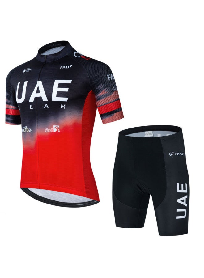 Hot Tour De France Uae Uae Team Cycling Jersey Short-sleeved Suit Men's Cycling Clothing Quick-drying And Breathable