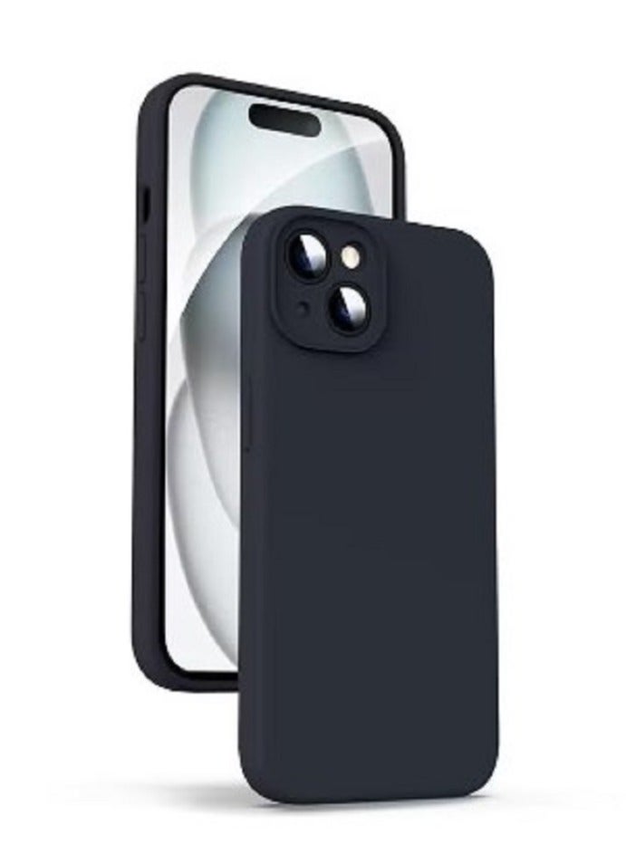 IAF Iphone 15 Case Cover, Camera Protection Ultra Slim Soft TPU Silicone Matte Shockproof Bumper Cover for Iphone 15 5G 2023 Black