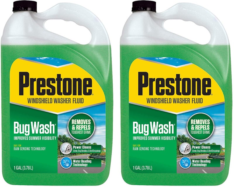 Prestone AS657 Bug Wash Windshield Washer Fluid 1 Gallon Pack of 2