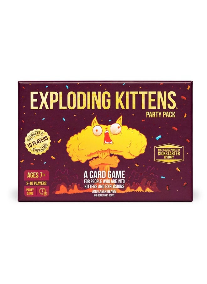 Exploding Kittens LLC Exploding Kittens Party Pack - 2-10 Players - Ages 7+ - 15 Minutes to Play - Party Sized High Stakes Card Game - Party Game, Family Game Night, Kid and Adult Card Game  - Image 1