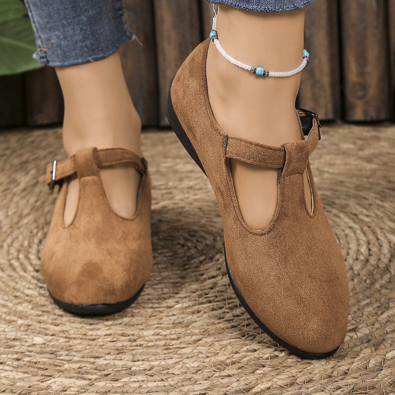 Women'S Large Size Single Shoes Autumn Style Pointed Shallow Buckle Wedge Mules - Image 5