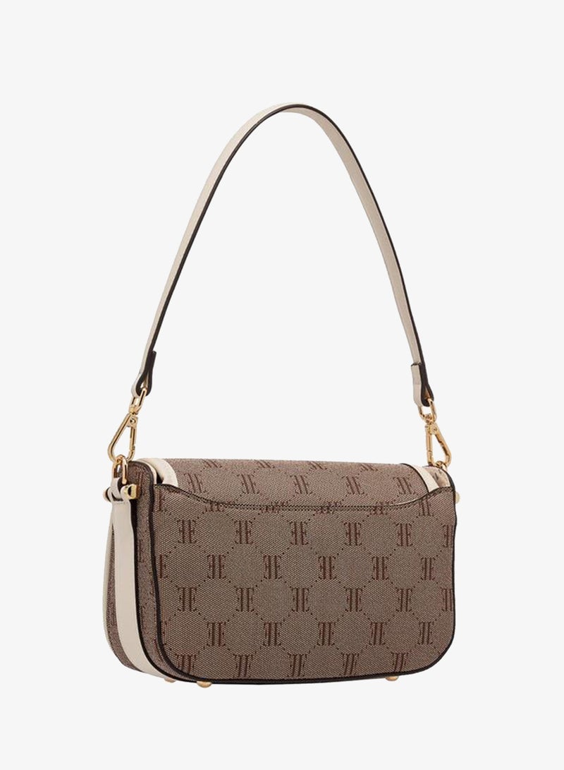 ELLE Monogram Texture Crossbody Bag With Detachable Strap - Image 3