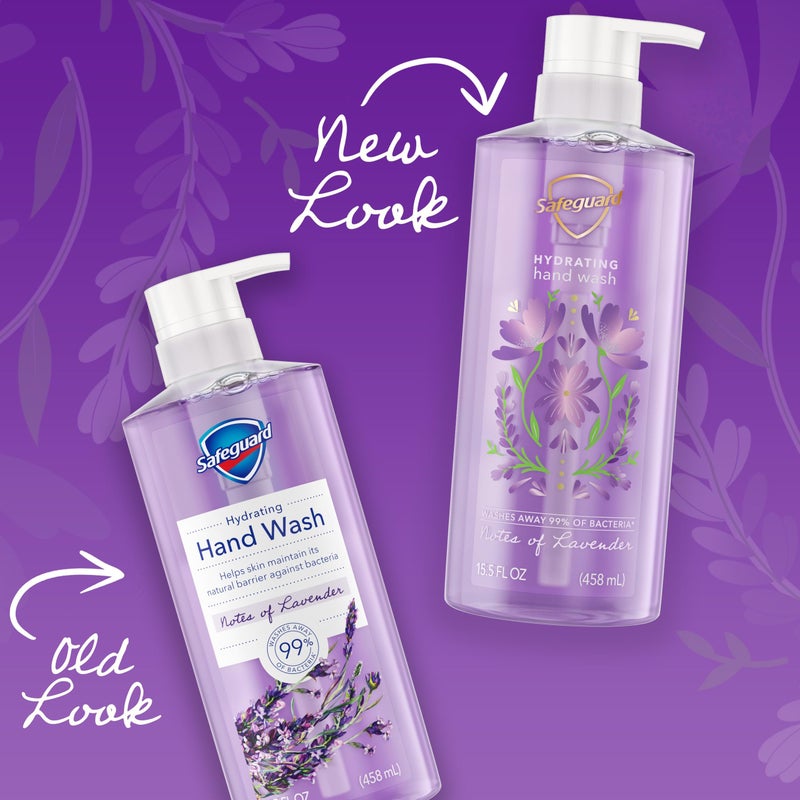 Safeguard صابون يد سائل سيفغارد، تنظيف عميق بالميكلا، يزيل 99% من البكتيريا، مصنوع من مرطبات طبيعية، غني بمرطبات البشرة، متوازن الحموضة، برائحة اللافندر 15.5 أونصة (عبوة من 4)  - Image 4