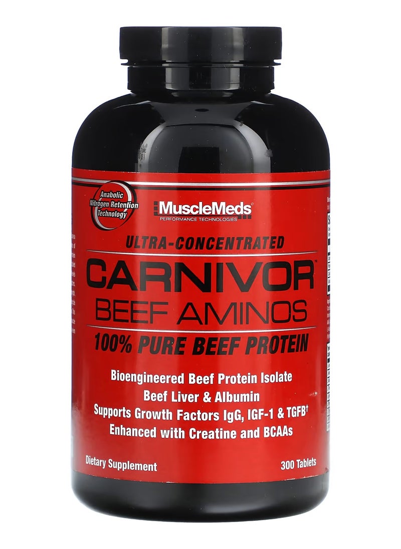 MUSCLEMEDS MuscleMeds Carnivor 100% Aminos 300 Tablets 100 Serving  - Image 1