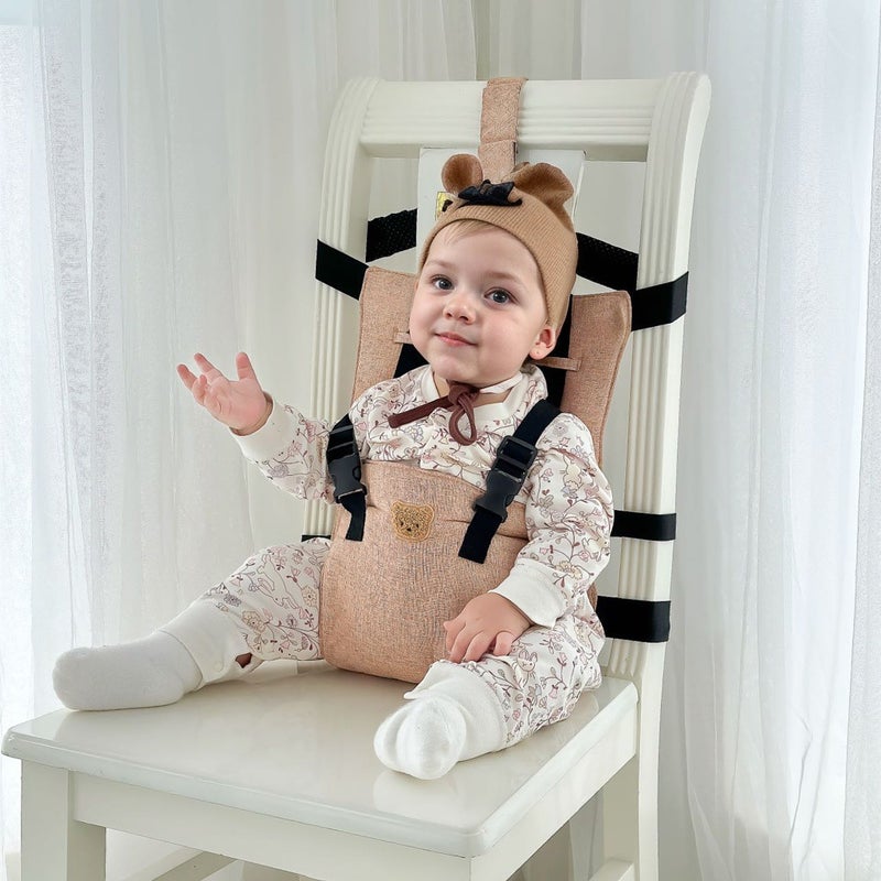 Explosions Bear Dinosaur Embroidered Dining Chair Fixed Backrest Children'S Dining Anti-Fall Fixing Strap - Image 3