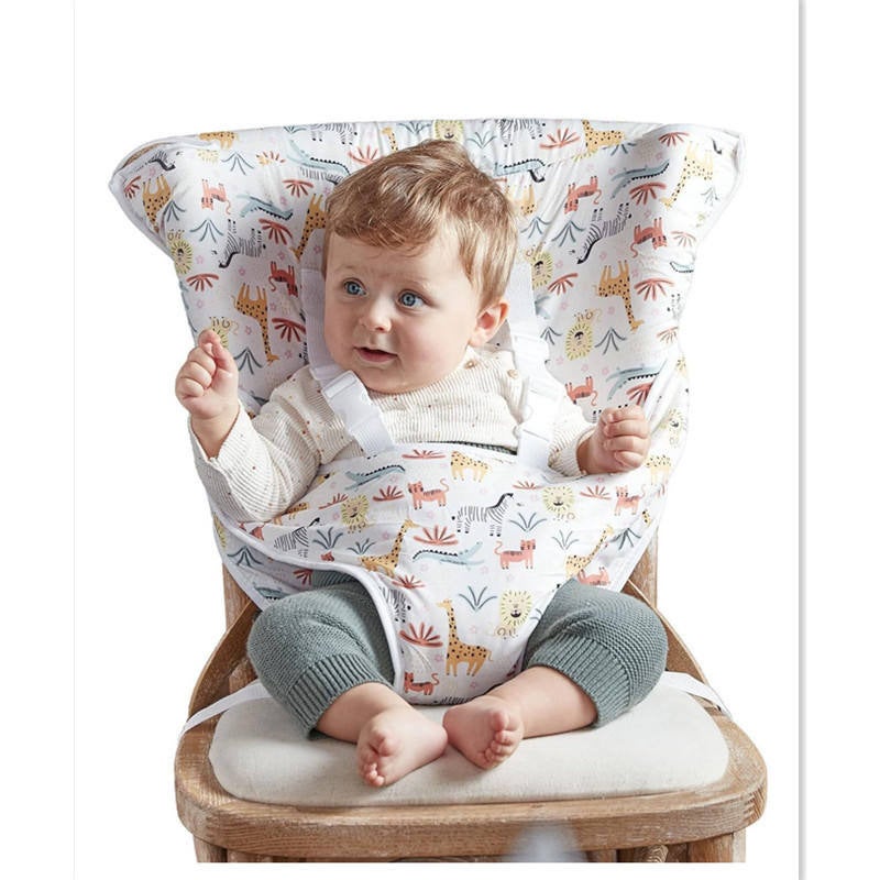 Explosions Bear Dinosaur Embroidered Dining Chair Fixed Backrest Children'S Dining Anti-Fall Fixing Strap - Image 4