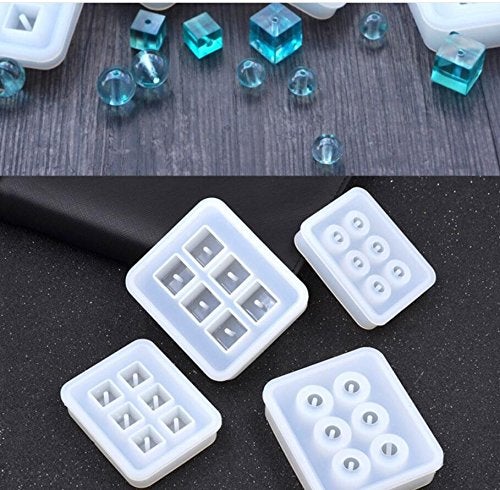 Noraling 2pcs Sphere Ball Silicone Bead Molds with Holes Round Resin Epoxy Mold for Jewelry, Polymer Clay, Soap Making, Cabochon Gemstone DIY Crafting Projects,Diameter 12mm, 16mm (Sphere Ball 2 in Set) - Image 4