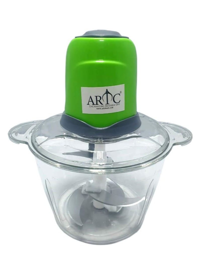 ARTC محضر طعام كهربائي وقطاعة خضار، مطحنة لحم كهربائية احترافية من الفولاذ المقاوم للصدأ مع 4 شفرات مزدوجة المستوى للحوم، الجزر، البصل، الثوم - 1 تنظيم سرعة (3 لتر) - Image 2