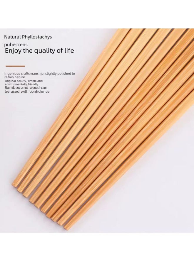 Natural Bamboo Chopsticks Imitation Jade Non-lacquered Solid Wood Chopsticks Anti-mildew High Temperature One-person Chopsticks Dining Tableware Chopsticks-Color:No Sections, Five-color Anti-jade Chopsticks-Specifications:10 Pairs