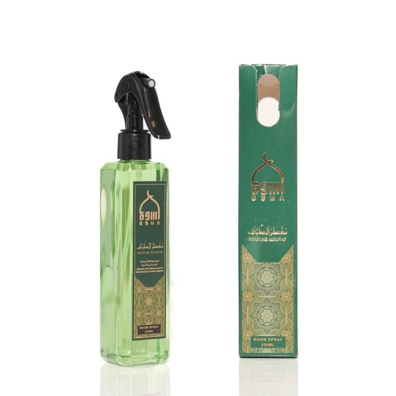 أسوة معطر الطواف - بخاخ معطر جو فاخر من أسوة برائحة الياسمين وخشب الأرز مع العنبر البحري 250 مل لانتعاش يدوم طويلاً - Image 1