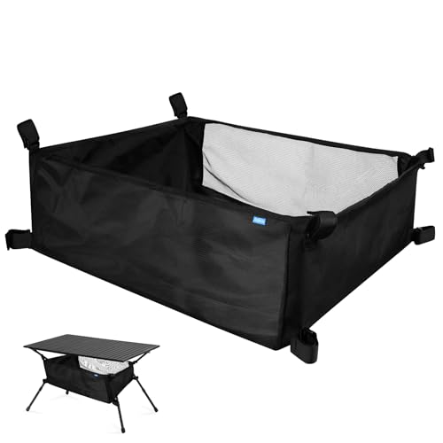 Xxerciz Storage Basket for Coleman Outdoor Camping Table Portable Mesh Bag with Adjustable Hook and Loop Straps Large Picnic Table Oxford Organizer Pouch for Camping Travel - Image 1