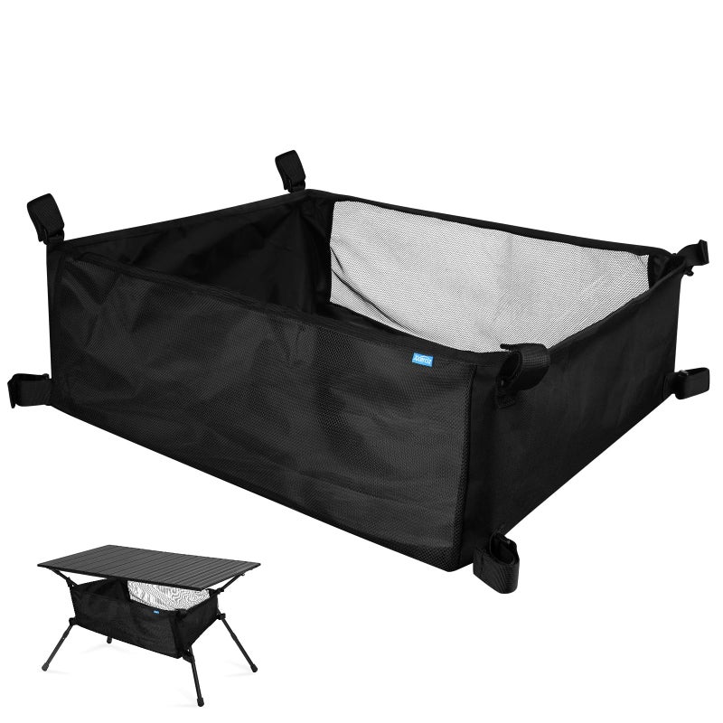 Xxerciz Storage Basket for Coleman Outdoor Camping Table Portable Mesh Bag with Adjustable Hook and Loop Straps Large Picnic Table Oxford Organizer Pouch for Camping Travel - Image 2