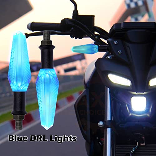 SORAX LED Turn Signal Indicator Blinker Light Transparent Crystal Material Waterproof Universal for All Bikes (Blue) (Pack of 4) - Image 2