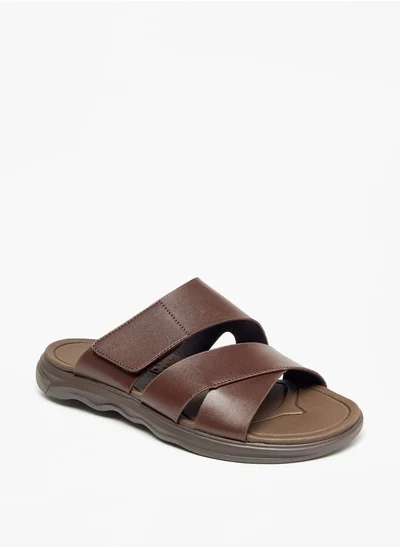 لو كونفورت Solid Slip-On Cross Strap Sandals
