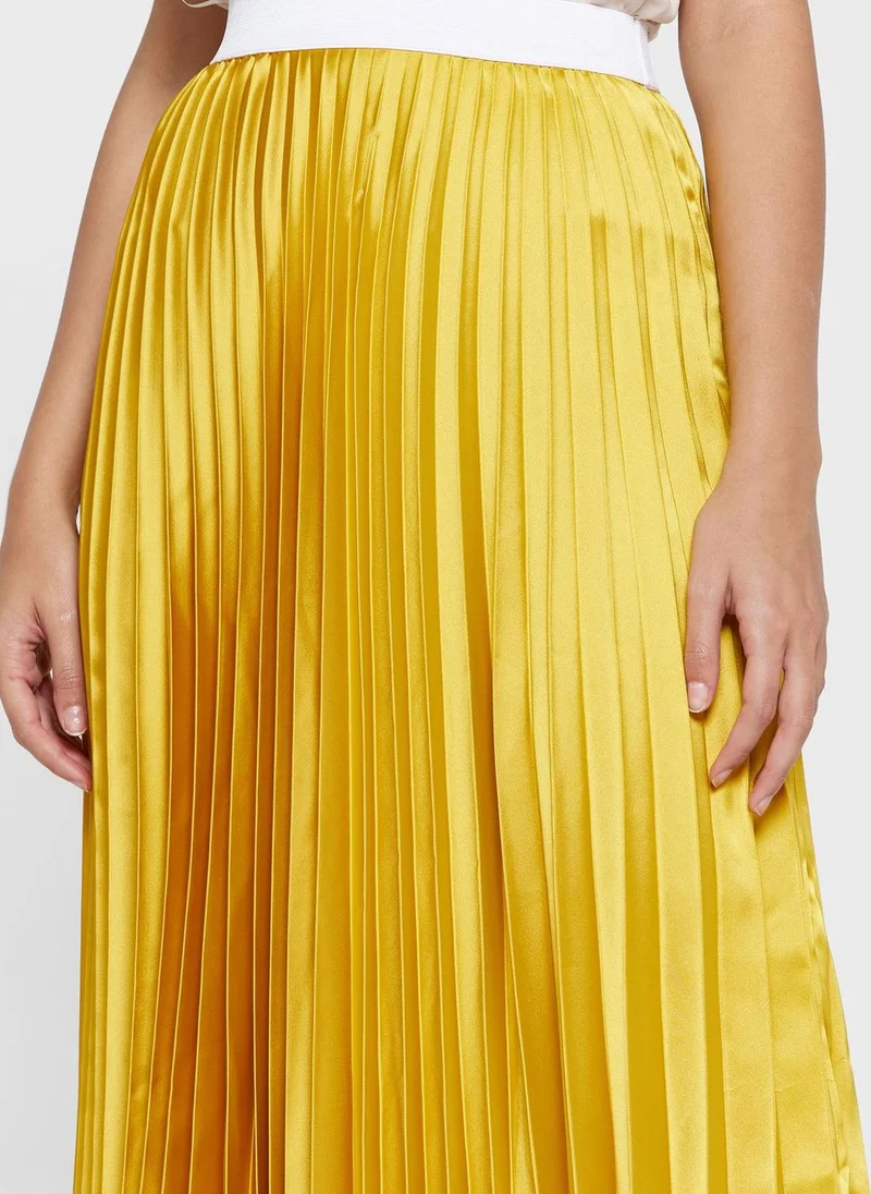 John Zack Plisse High Waist Skirt