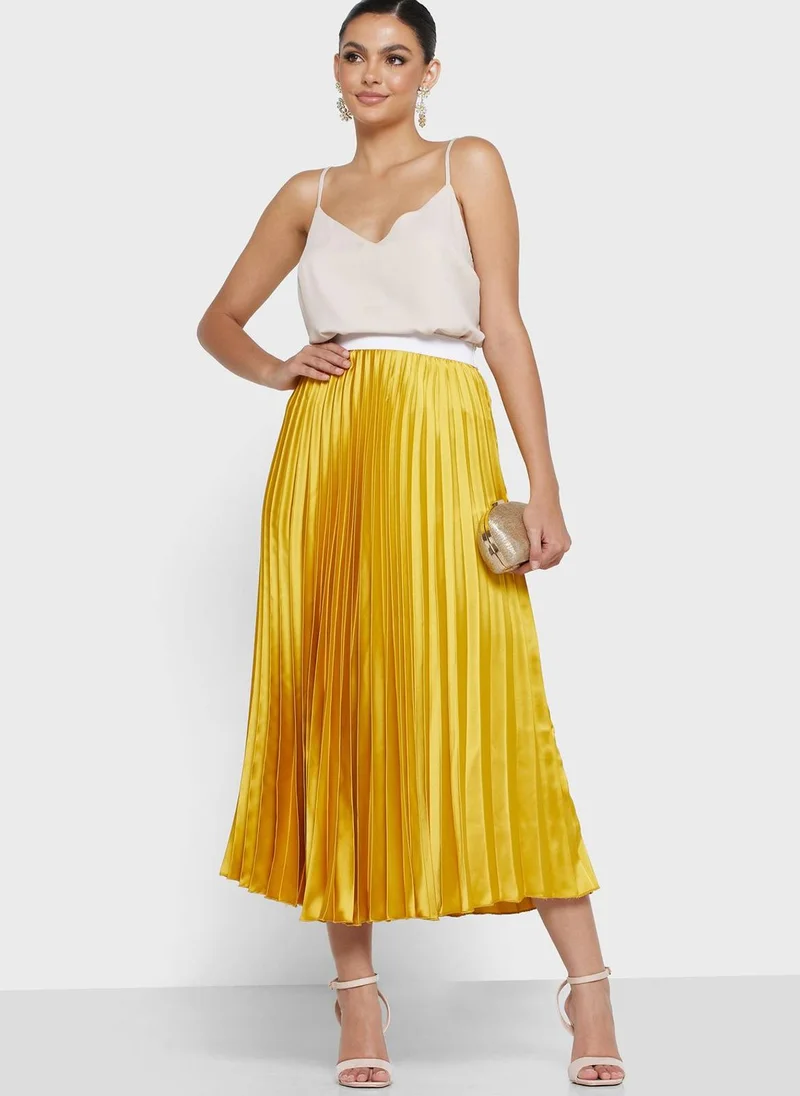 John Zack Plisse High Waist Skirt