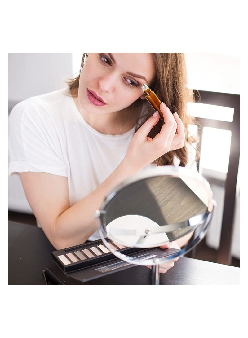 10 قطع من زجاجات الزيت العطري العنبر الأسطوانية 10 مل لفة زجاجية فارغة قابلة لإعادة الملء على الزجاجات - Image 4