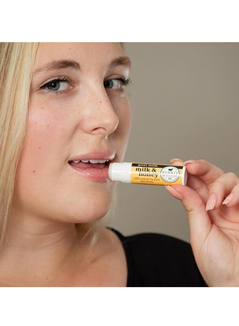Dionis Goat Milk Skincare Milk & Honey Holiday Lip Balm Gift Set - Beeswax, Shea Butter & Coconut Oil Lip Care Products Made in The USA - Cruelty Free Lip Moisturizer for Chapped Lips, 0.28oz 3 Pack - Image 3