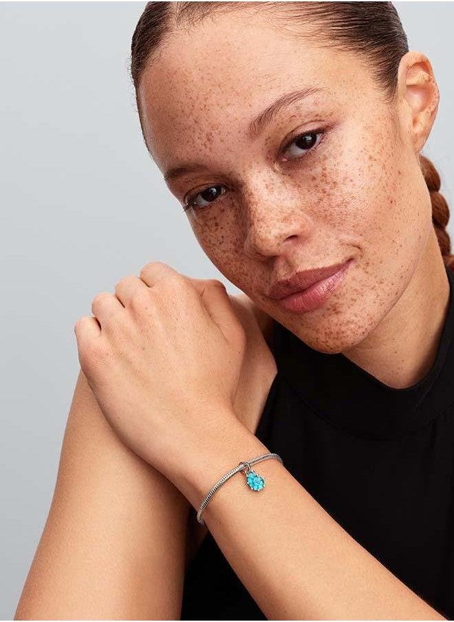 باندورا تعليقة زجاج مورانو أزرق على شكل قوقعة بحر - Image 4