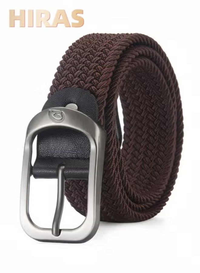 Hiras No-Hole Adjustable Elastic Belt for Men, Woven Stretch Belt with Metal Buckle – Formal & Casual Braided Canvas Belt for Jeans, Pants, Golf – Perfect Gift Box for Him - Image 4