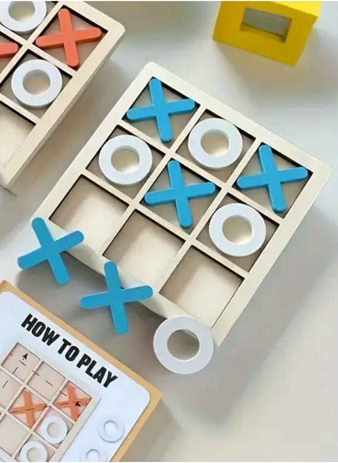 Generic - Wooden XO game . Educational board game . Birthday gift . Brain games for kids . Family wooden games . Fun game for family . Challenge & strategy game . Gift ideas for all ages . Interactive board games . Kids’ strategic games - Image 1