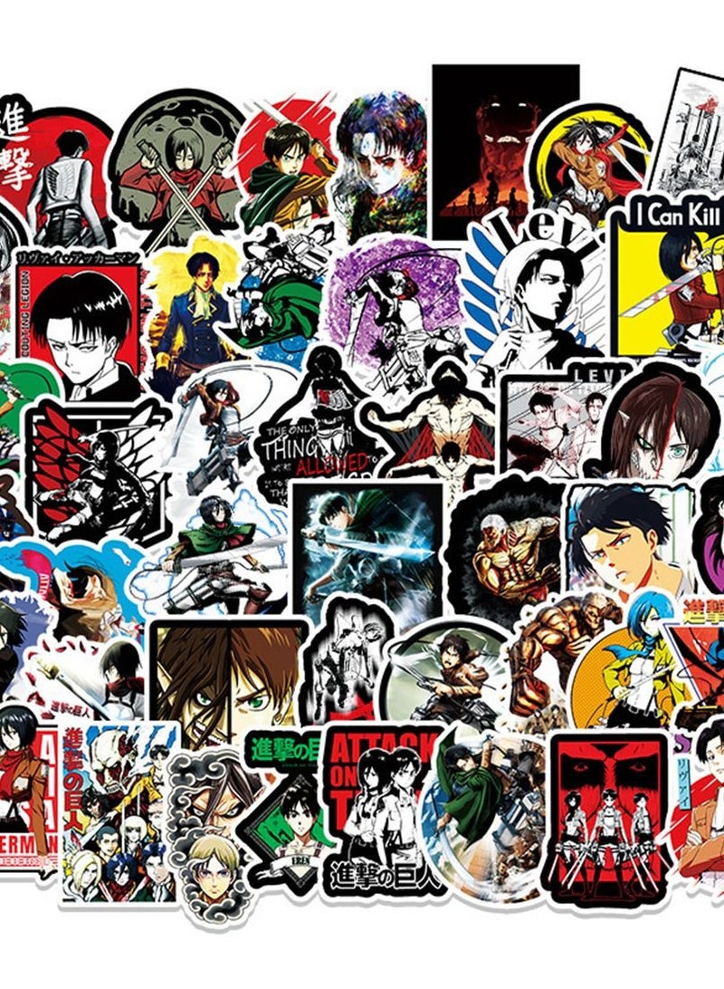 general 50-Piece Attack on Titan Cute Vinyl Waterproof Sticker - Image 1
