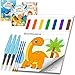 TECJOE 3 Pack Paint with Water Coloring Books for Toddlers Mess Free Watercolor Painting Set with 6 Brushes Travel Art Craft Activities Toy Birthday Gifts for Kids Ages 38 Princess Dinosaur Sea - Image 3