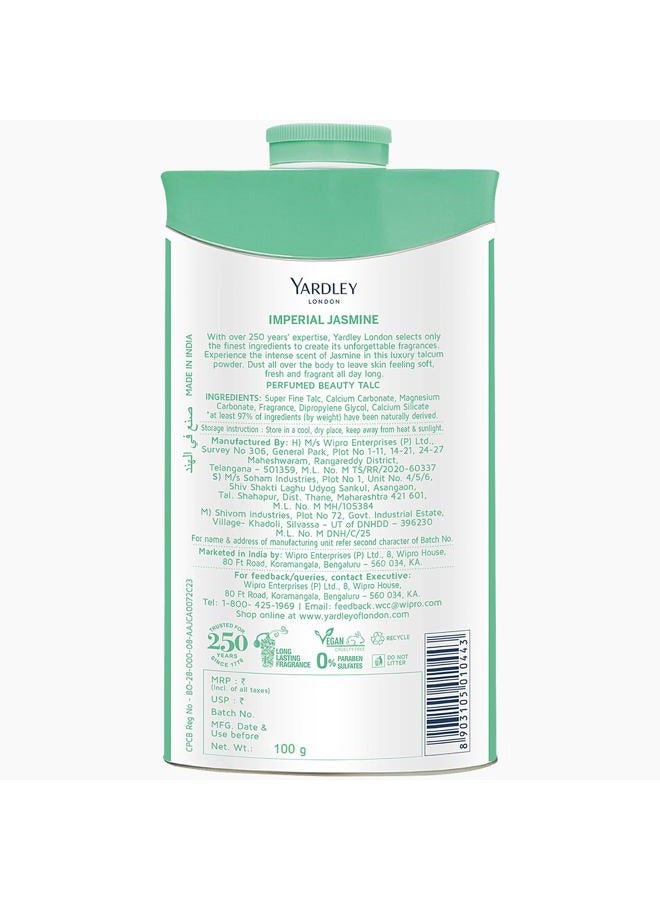 Yardley London Perfumed Talc Jasmine 100g - Image 2